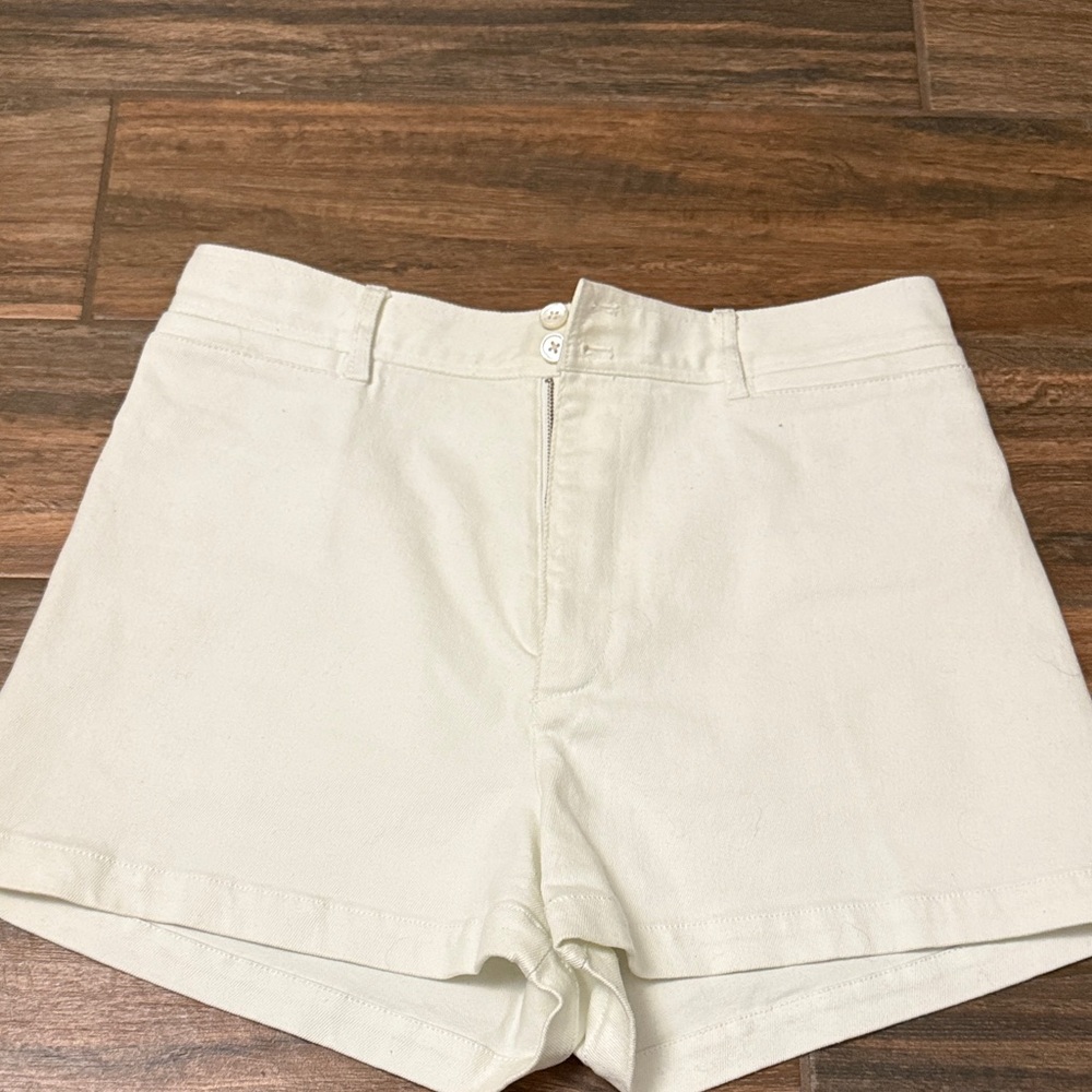 Rebecca Taylor High Waist Cream Shorts